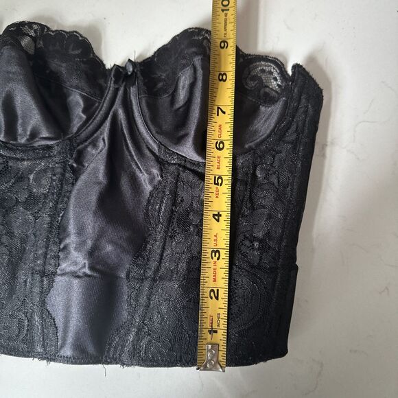 Vintage Victoria’s Secret Gold Label Lace Corset Bustier Sheer 34B Black - Picture 9 of 11